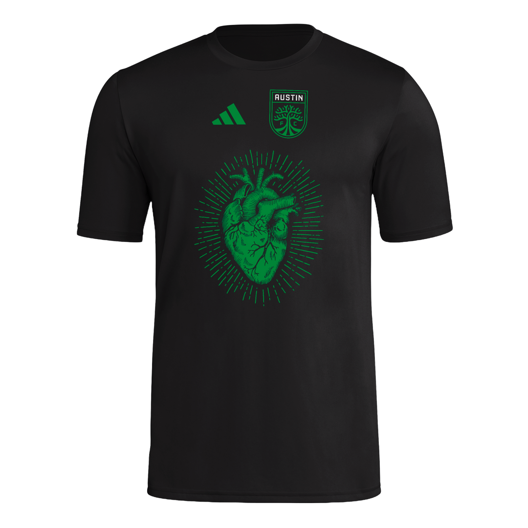 AUSTIN FC HOOK 25 HEARTBEAT BLACK TEE