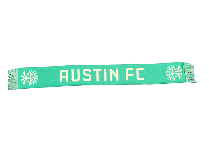 AUSTIN FC SCARF HOOK ARMADILLO GREEN AND CREAM