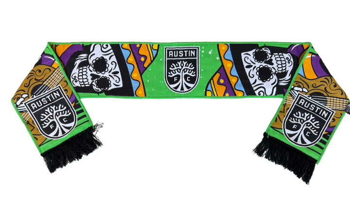 AUSTIN FC HISPANIC HERITAGE SKULL AND GUITAR SCARF
