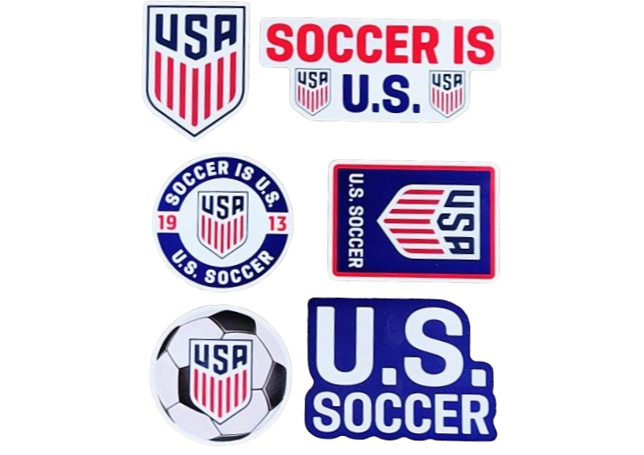 US SOCCER 6 PACK DECALS